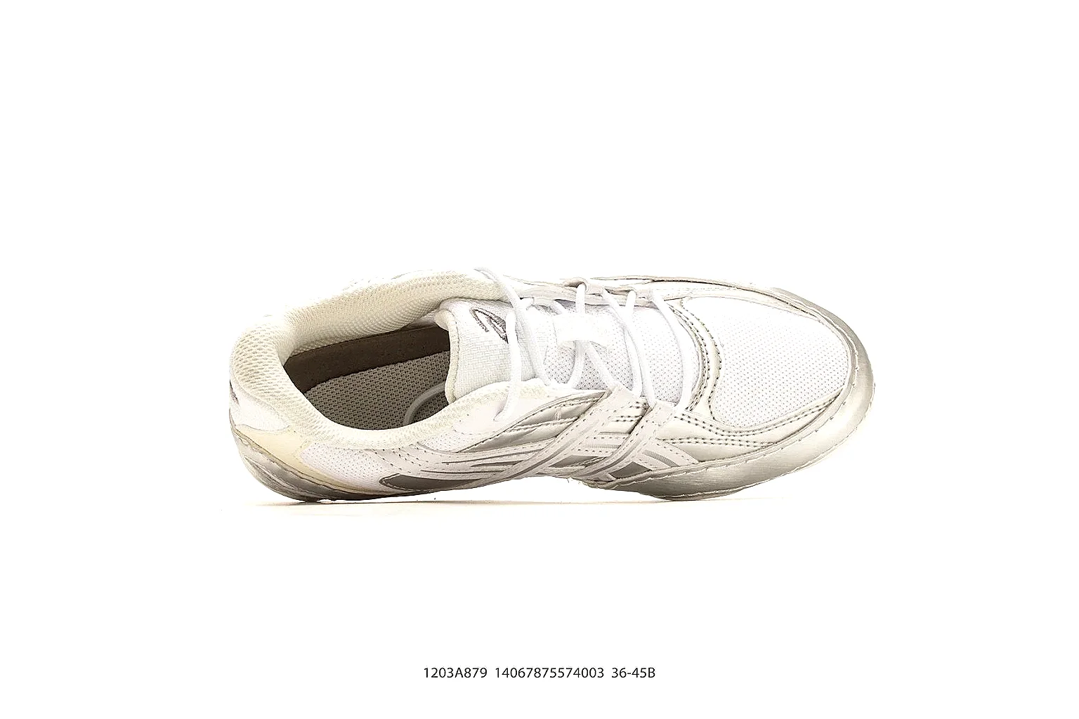 Asics Gel Runner Cream comparison photo showing cream mesh-leather runner upper, layered Asics panels, retro running shape, and cushioned sole