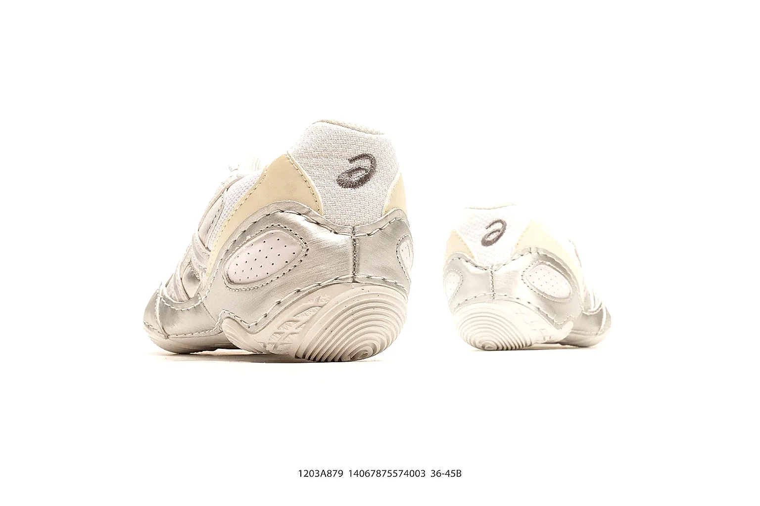 Asics Gel Runner Cream comparison photo showing cream mesh-leather runner upper, layered Asics panels, retro running shape, and cushioned sole thumbnail 3