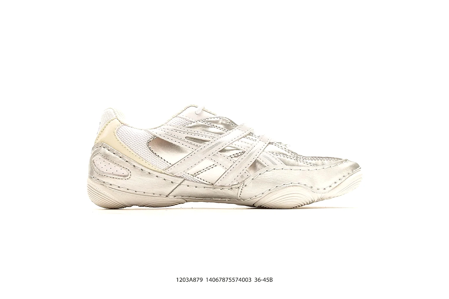 Asics Gel Runner Cream comparison photo showing cream mesh-leather runner upper, layered Asics panels, retro running shape, and cushioned sole thumbnail 6