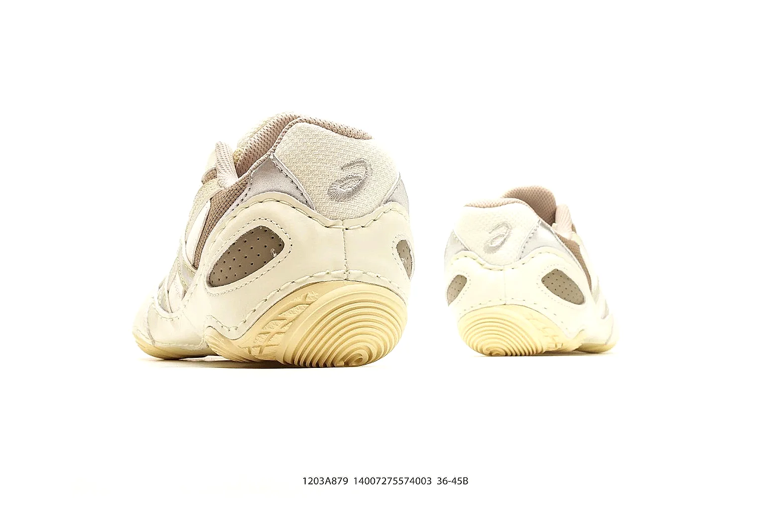 Asics Gel Runner Cream Brown comparison photo showing cream brown mesh-leather upper, Asics side panels, retro runner shape, and cushioned sole thumbnail 3
