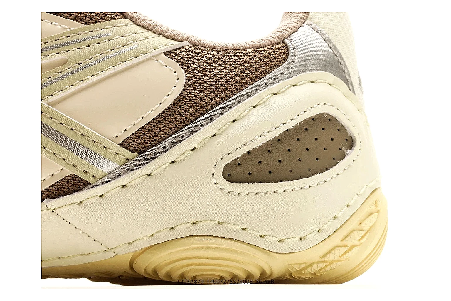 Asics Gel Runner Cream Brown comparison photo showing cream brown mesh-leather upper, Asics side panels, retro runner shape, and cushioned sole thumbnail 5