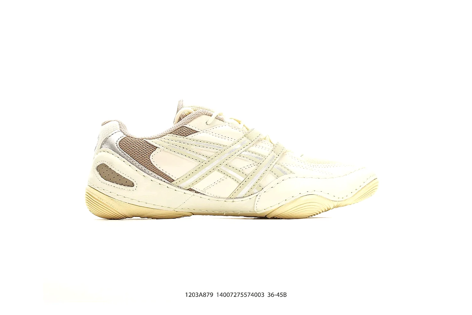 Asics Gel Runner Cream Brown comparison photo showing cream brown mesh-leather upper, Asics side panels, retro runner shape, and cushioned sole thumbnail 6