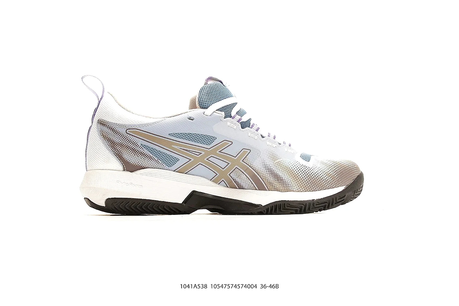 Asics Gel Runner White Blue Orange comparison photo showing white mesh-leather runner upper, blue and orange Asics accents, retro running shape, and cushioned sole thumbnail 6