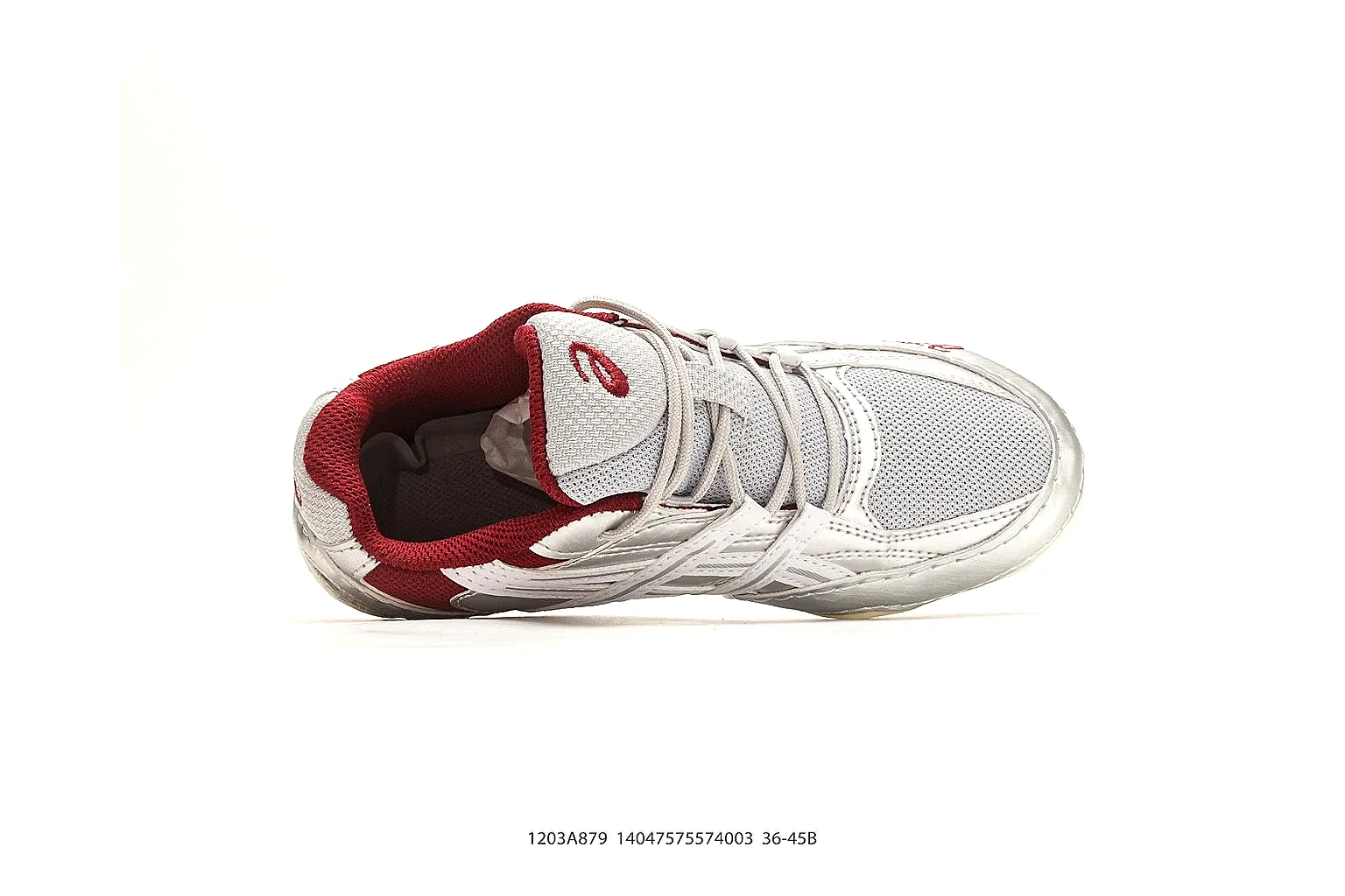 Asics Gel Runner White Red comparison photo showing white mesh-leather runner upper, red Asics accents, retro gel-runner shape, and cushioned sole thumbnail 2