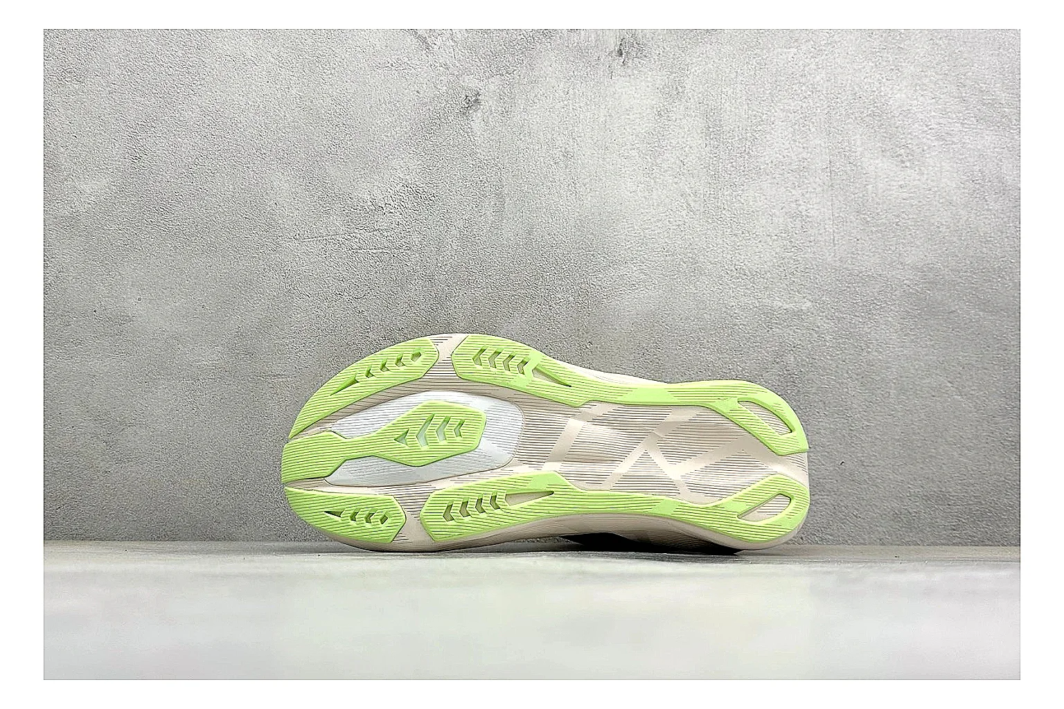 Asics Novablast 6 Cream Green comparison photo showing cream running mesh, green side accents, tall cushioned sole, and modern training silhouette thumbnail 4