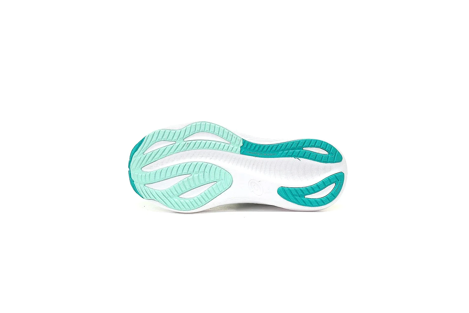 ASICS turquoise PureGEL runner side profile with visible QC markers thumbnail 4