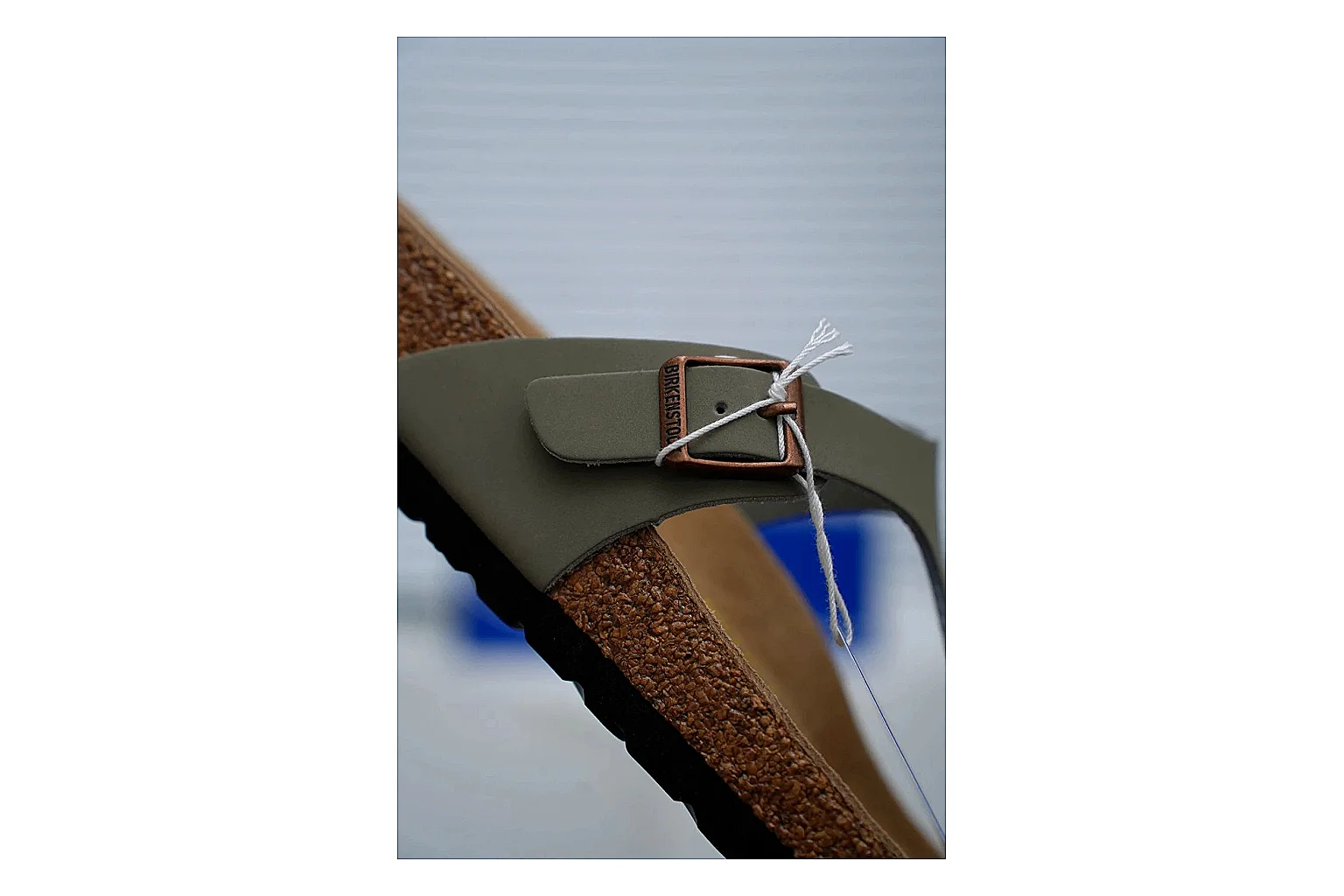 Birkenstock Arizona Olive Cork Slide comparison signal image with adjustable buckles, muted upper and contoured footbed for outdoor casual style thumbnail 3