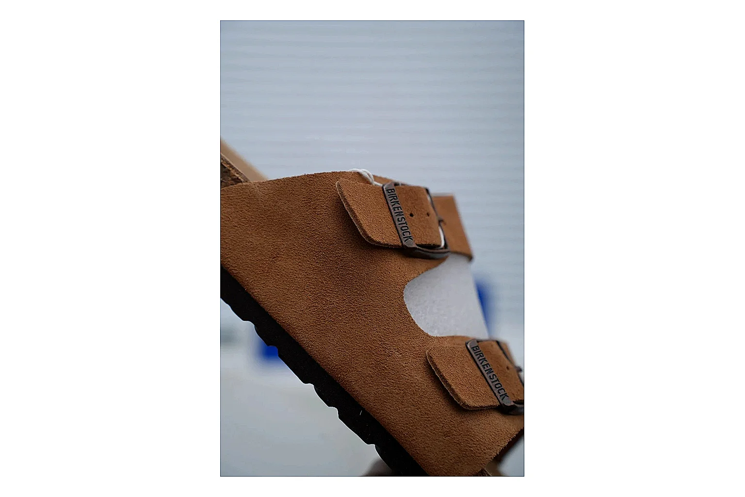 Birkenstock Arizona Tan Cork Slide comparison signal image with warm brown upper, adjustable buckles and contoured footbed for easy casual outfits thumbnail 3