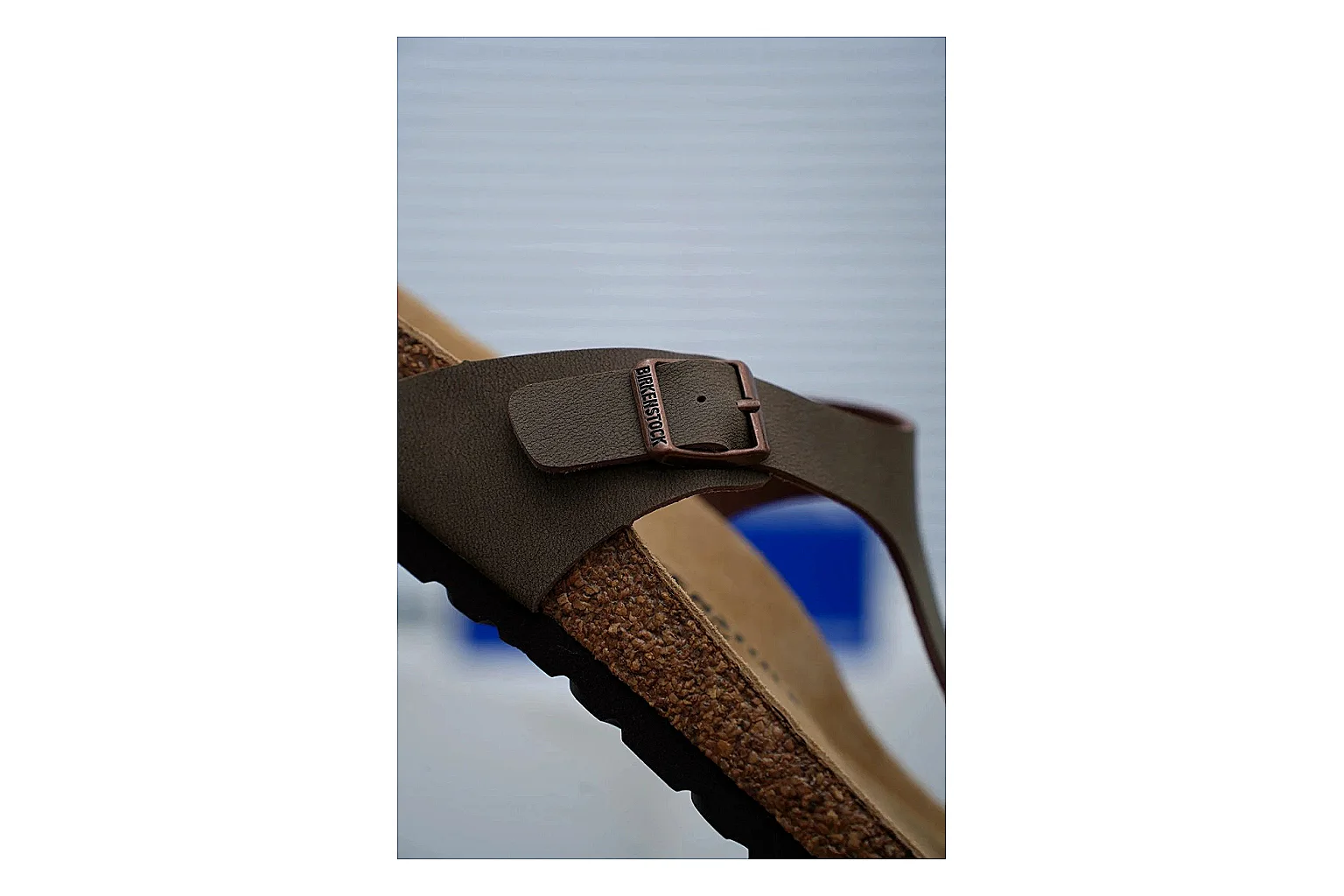 Birkenstock Arizona Taupe Cork Slide comparison signal image with neutral upper, adjustable buckles and contoured footbed for easy daily wear thumbnail 3