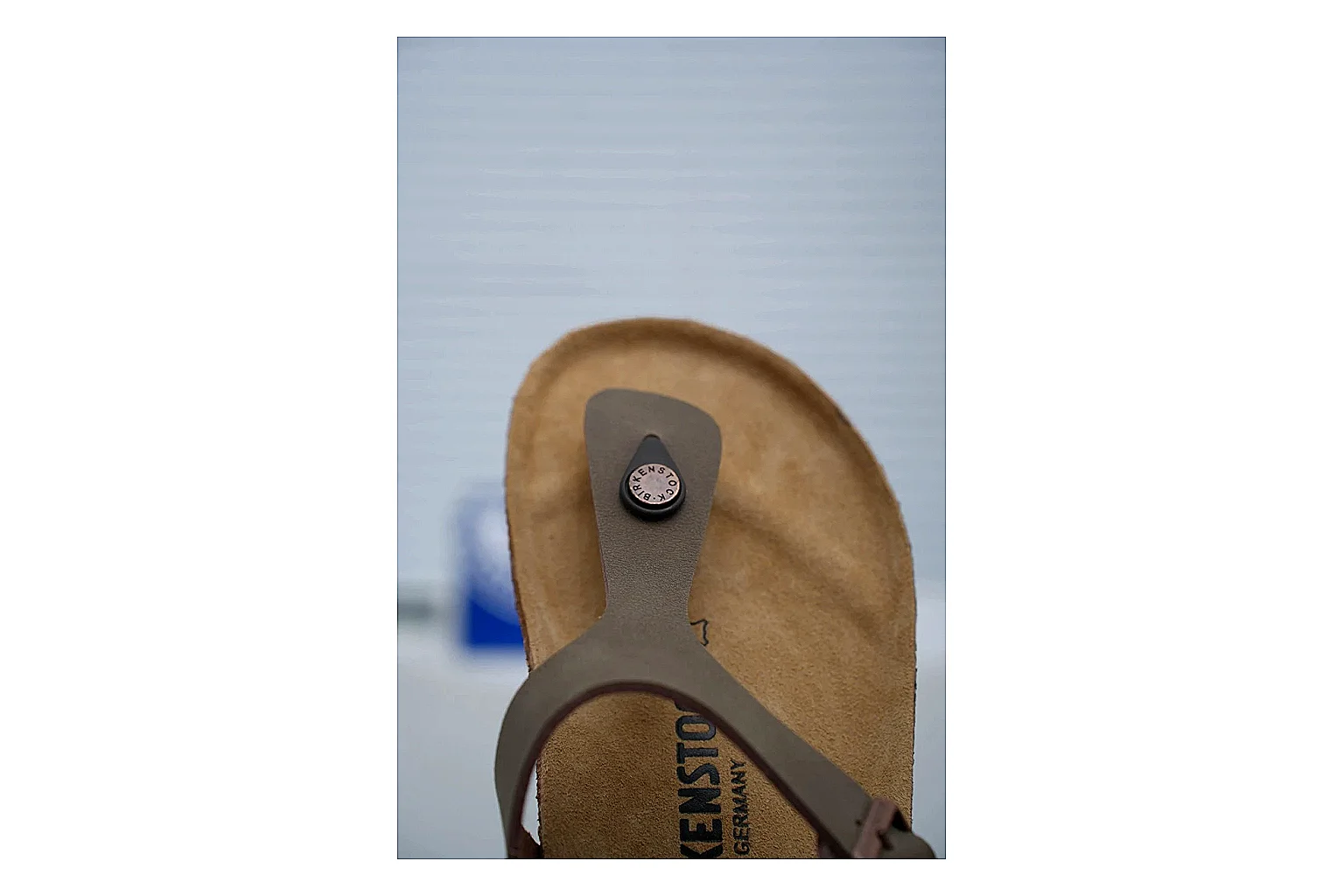 Birkenstock Arizona Taupe Cork Slide comparison signal image with neutral upper, adjustable buckles and contoured footbed for easy daily wear thumbnail 5