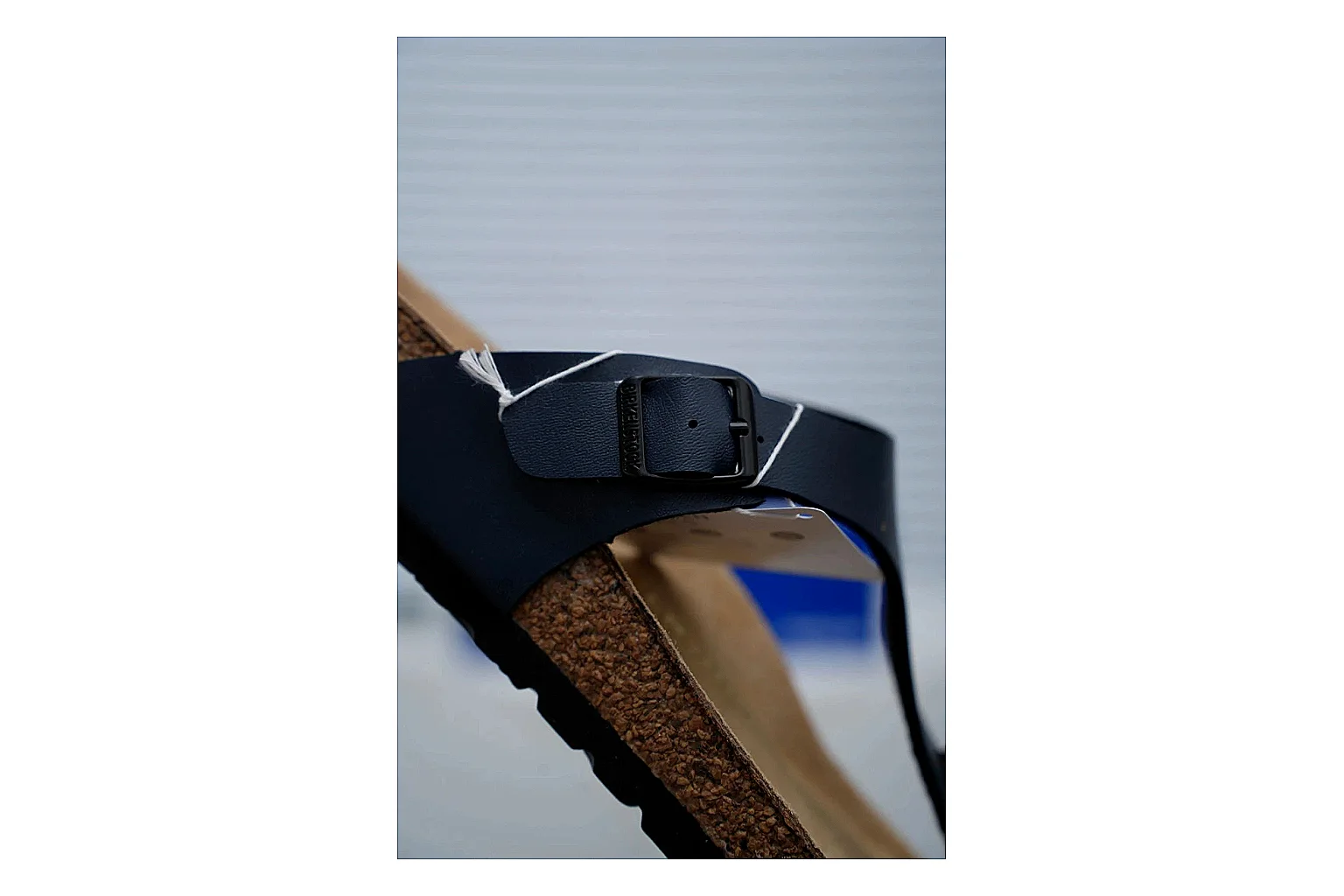 Birkenstock Black Toe Loop Cork Sandal comparison signal image with slim straps, adjustable buckle and contoured footbed for light summer wear thumbnail 3