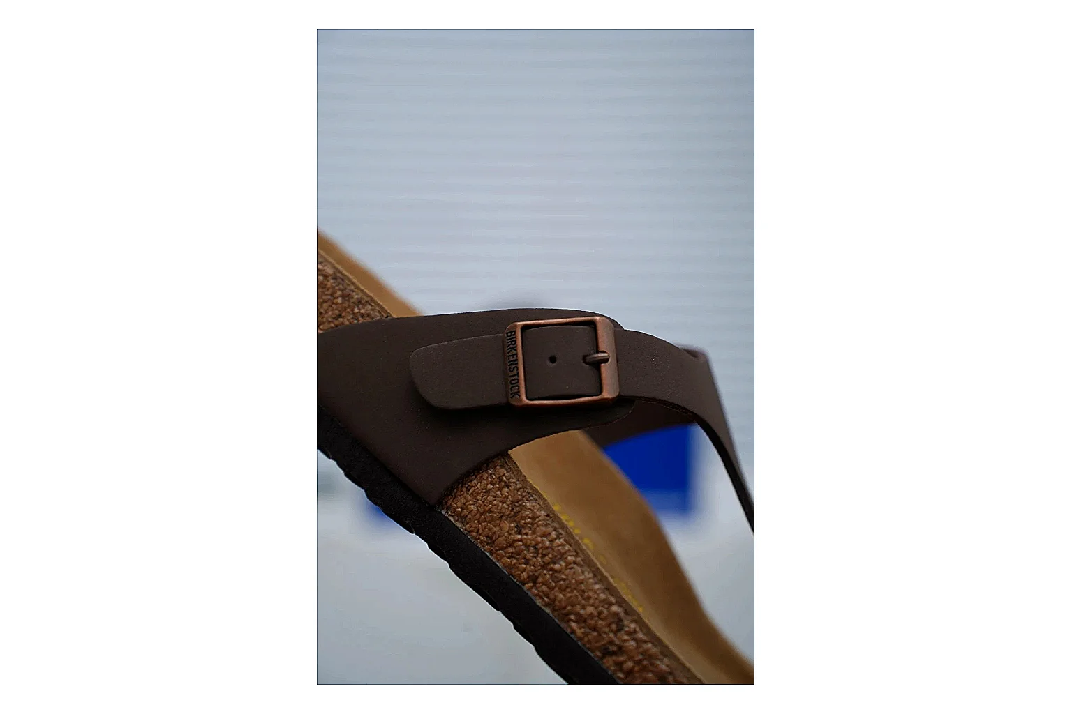 Birkenstock Brown Buckle Cork Slide comparison signal image with wide strap, large metal buckle and contoured footbed for classic relaxed styling thumbnail 3