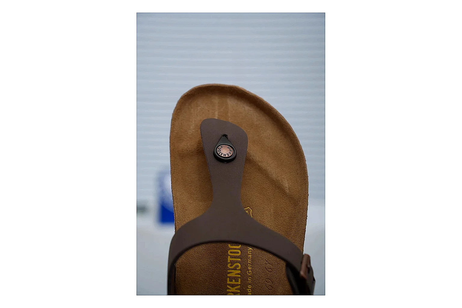Birkenstock Brown Buckle Cork Slide comparison signal image with wide strap, large metal buckle and contoured footbed for classic relaxed styling thumbnail 5