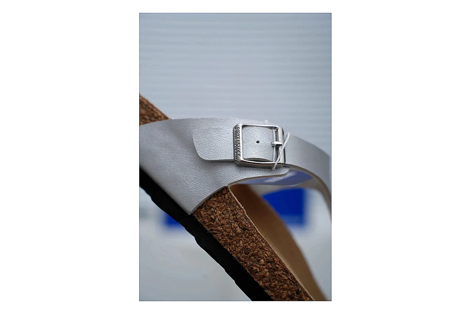 Birkenstock Cream Buckle Cork Slide comparison signal image with wide strap, large metal buckle and contoured footbed for simple summer comfort thumbnail 3