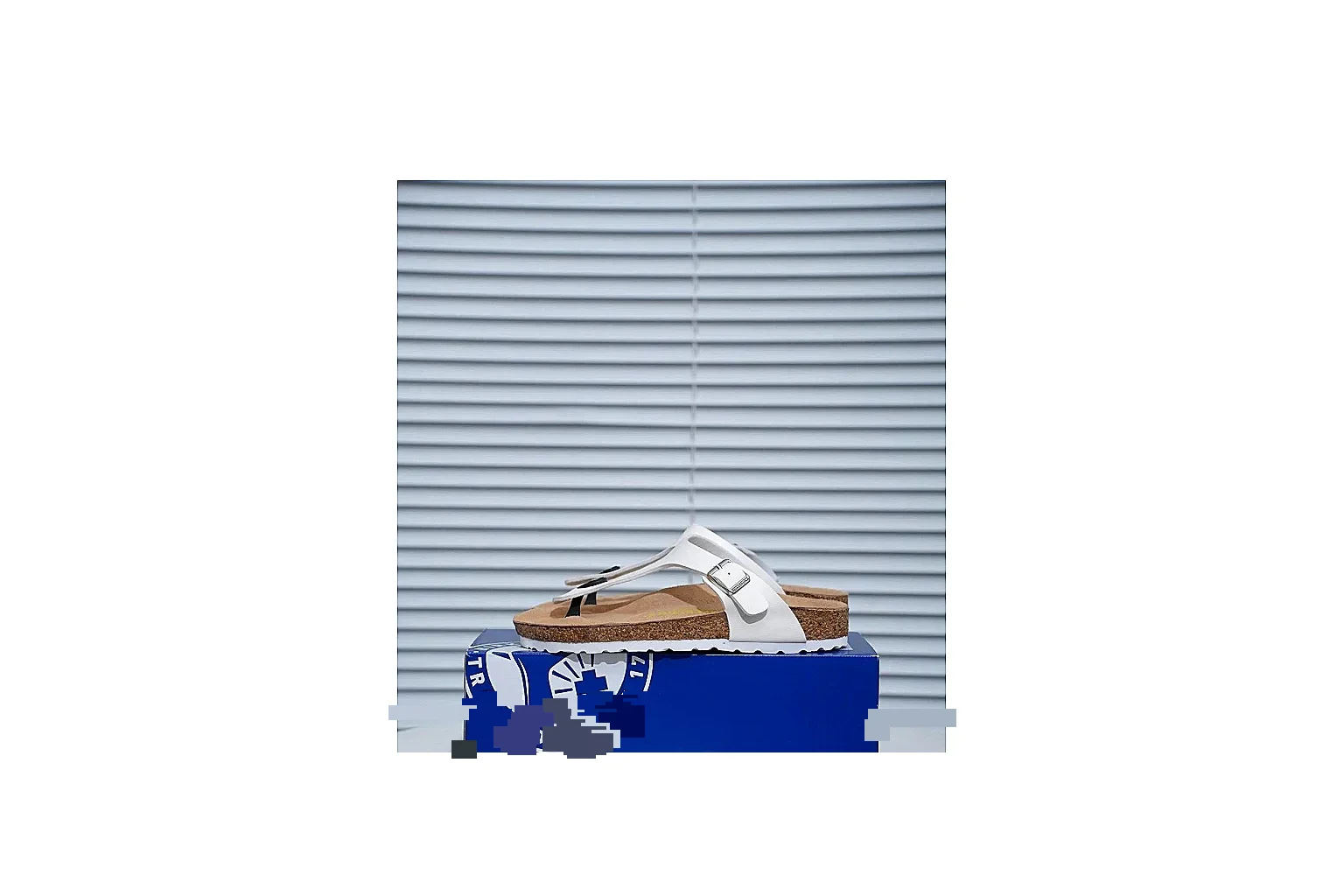 Birkenstock Gizeh White Cork Sandal comparison signal image with slim straps, adjustable buckle and contoured footbed for fresh summer casual style