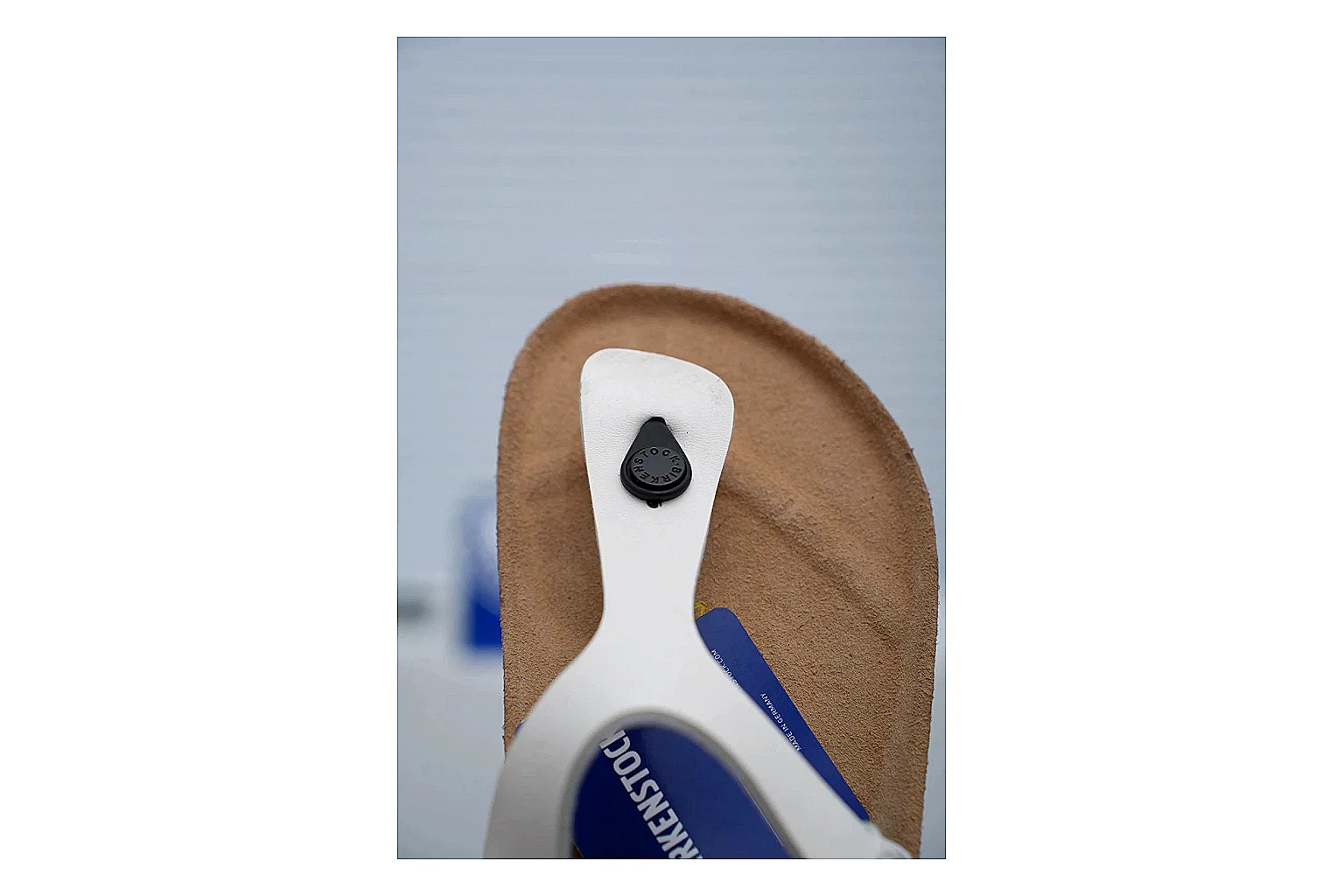 Birkenstock Gizeh White Cork Sandal comparison signal image with slim straps, adjustable buckle and contoured footbed for fresh summer casual style thumbnail 5