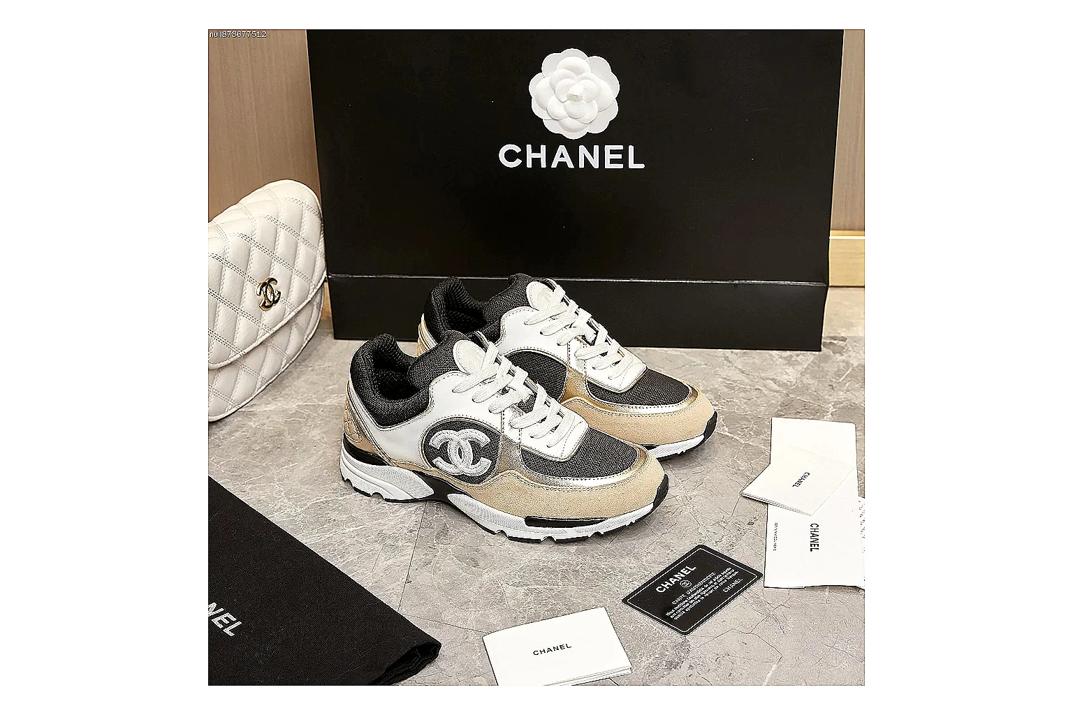 Kako Scout comparison images for Chanel Beige Black Runner Sneaker