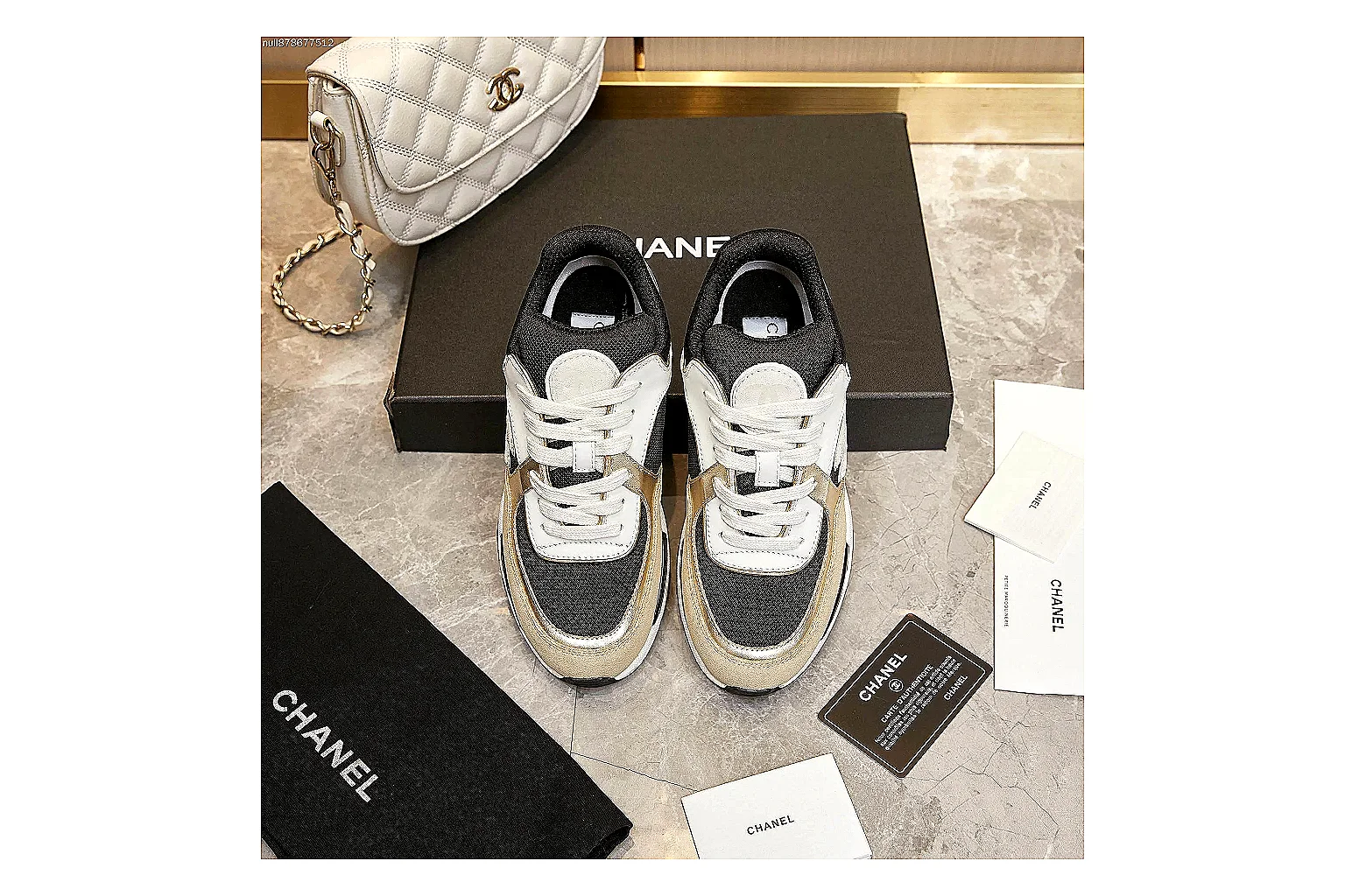 Kako Scout comparison images for Chanel Beige Black Runner Sneaker thumbnail 5