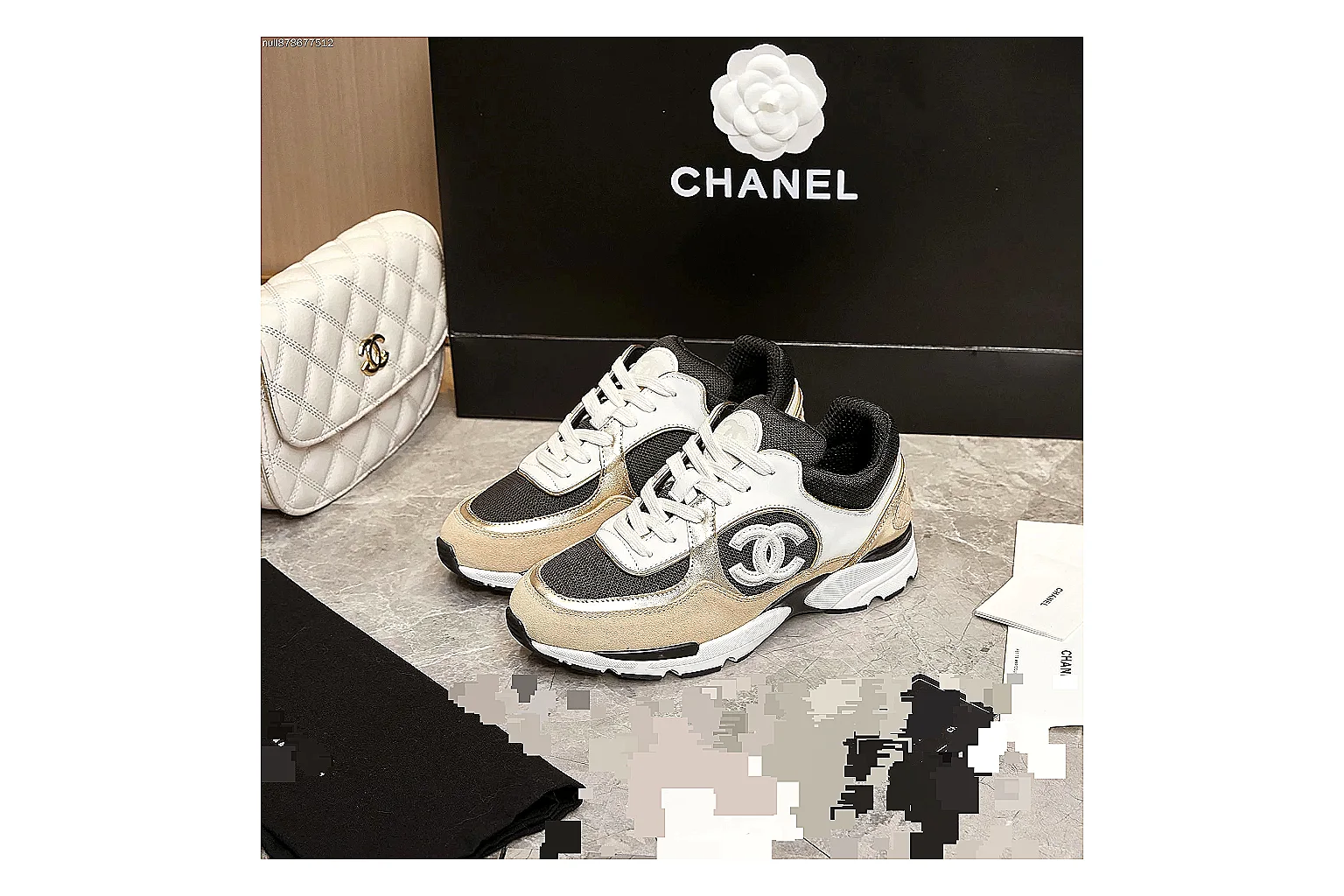 Kako Scout comparison images for Chanel Beige Black Runner Sneaker thumbnail 6