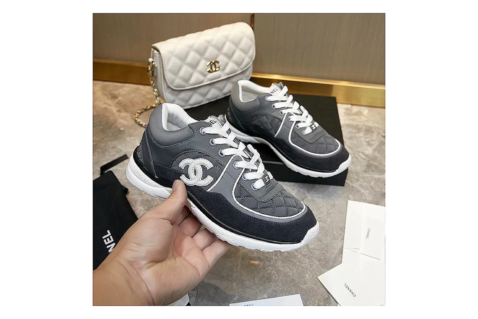 Kako Scout comparison images for Chanel Black Runner Sneaker thumbnail 4