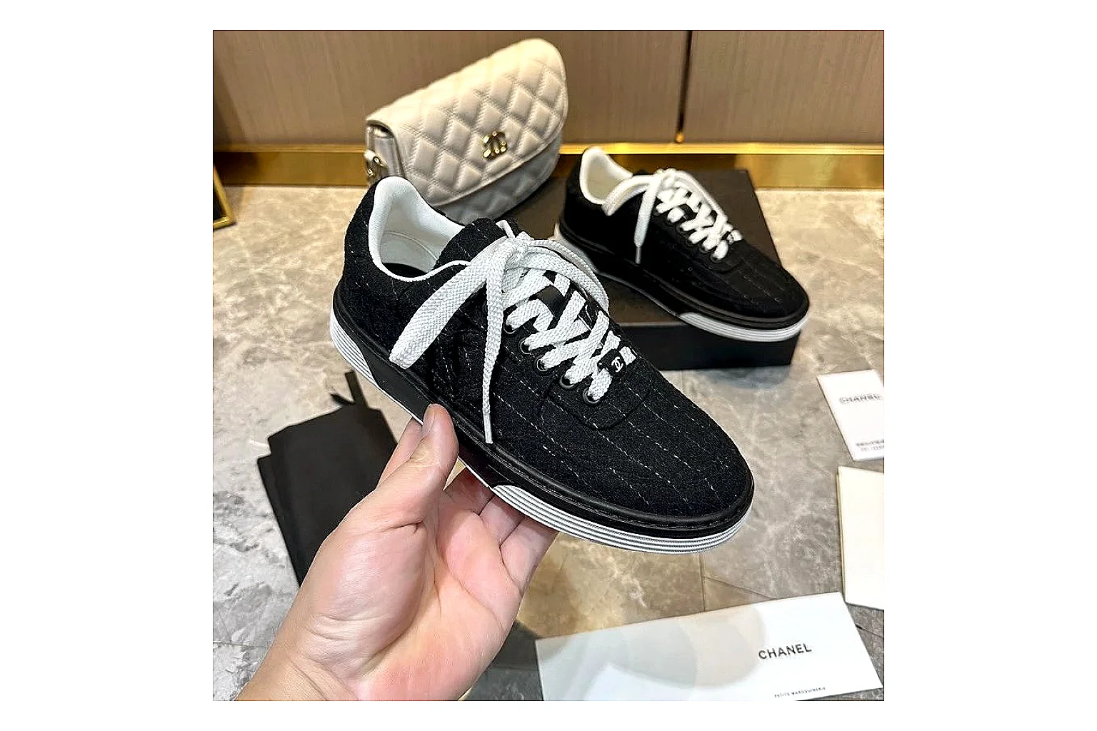 Kako Scout comparison images for Chanel Black Gray Runner Sneaker thumbnail 3