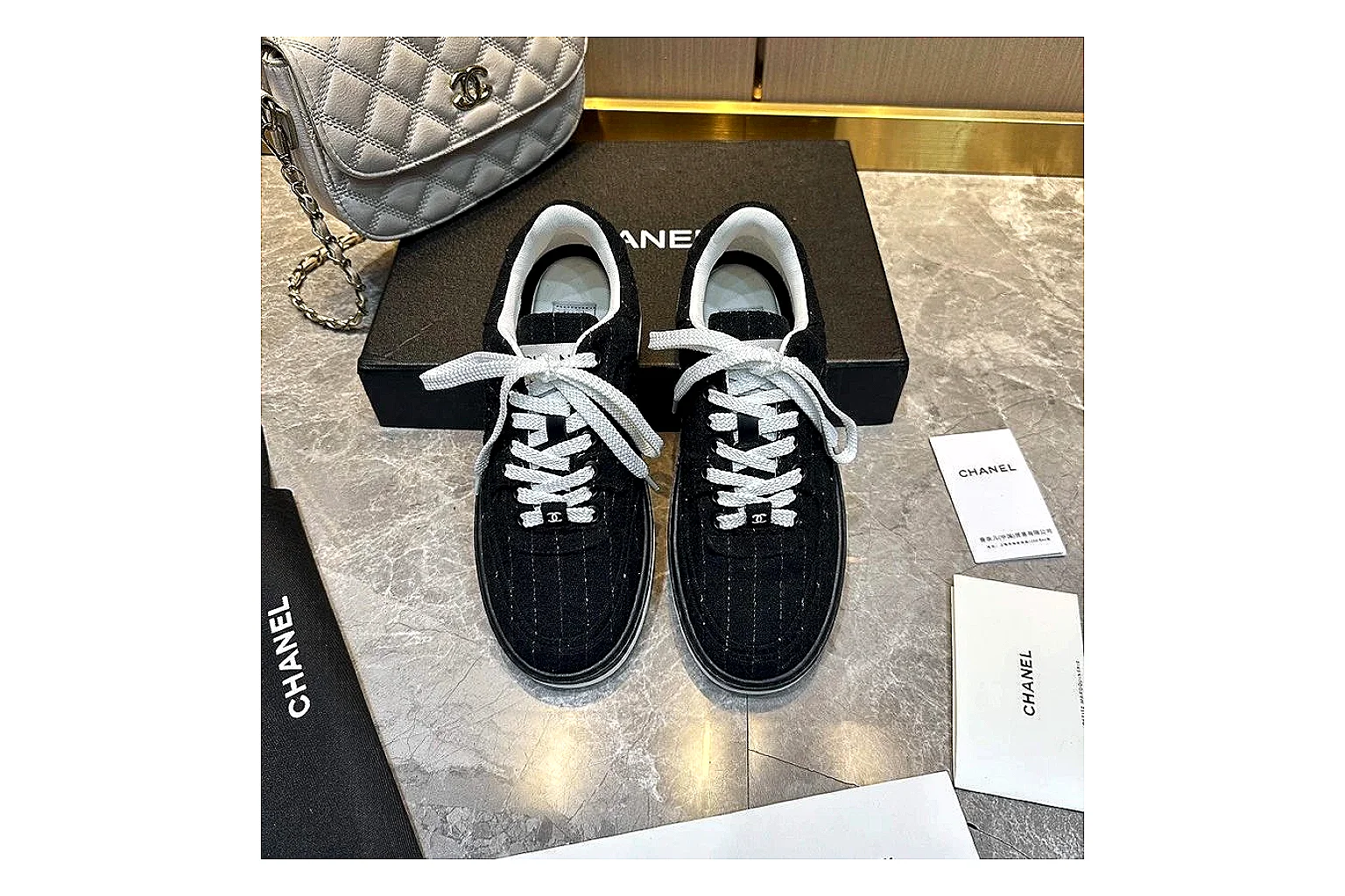 Kako Scout comparison images for Chanel Black Gray Runner Sneaker thumbnail 5