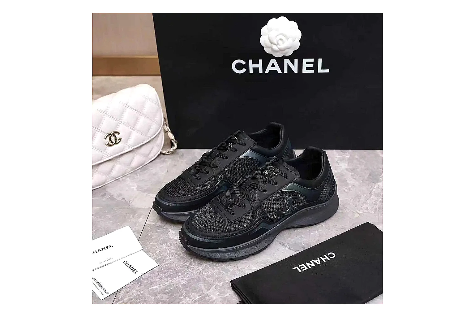 Kako Scout comparison images for Chanel Black Runner Sneaker