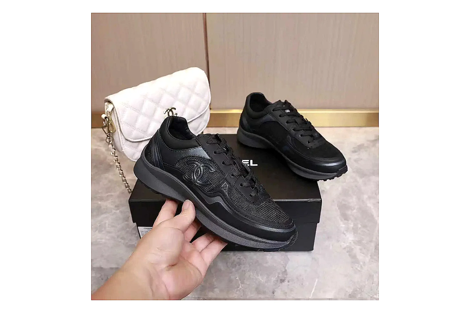 Kako Scout comparison images for Chanel Black Runner Sneaker thumbnail 3