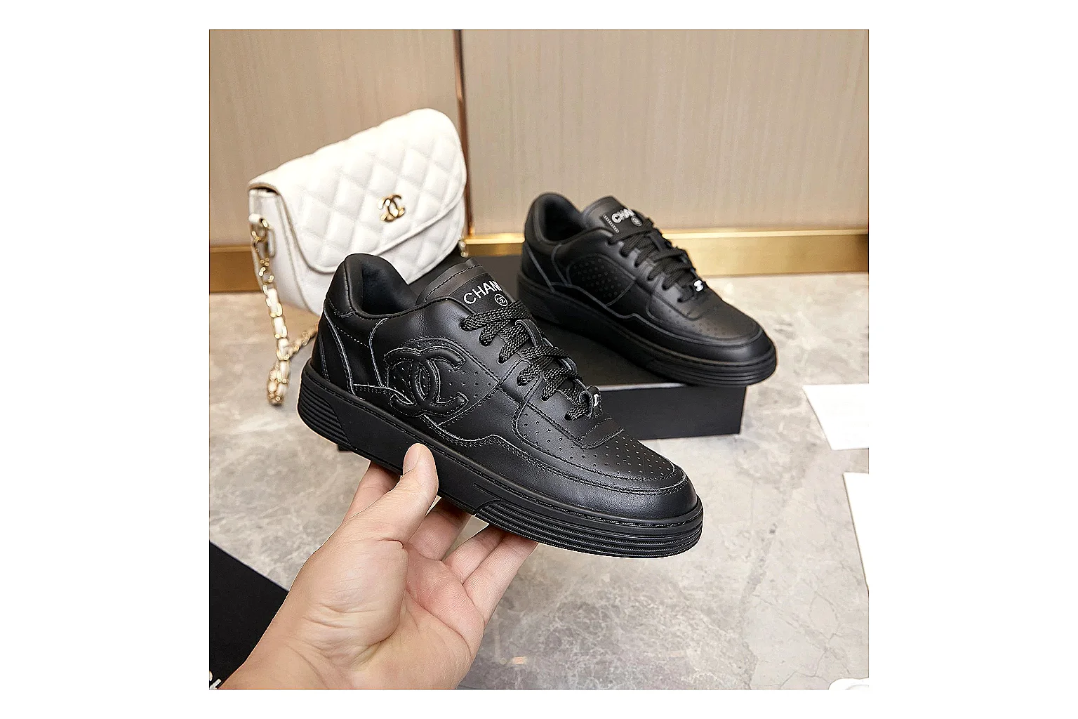 Kako Scout comparison images for Chanel Black Runner Sneaker thumbnail 4
