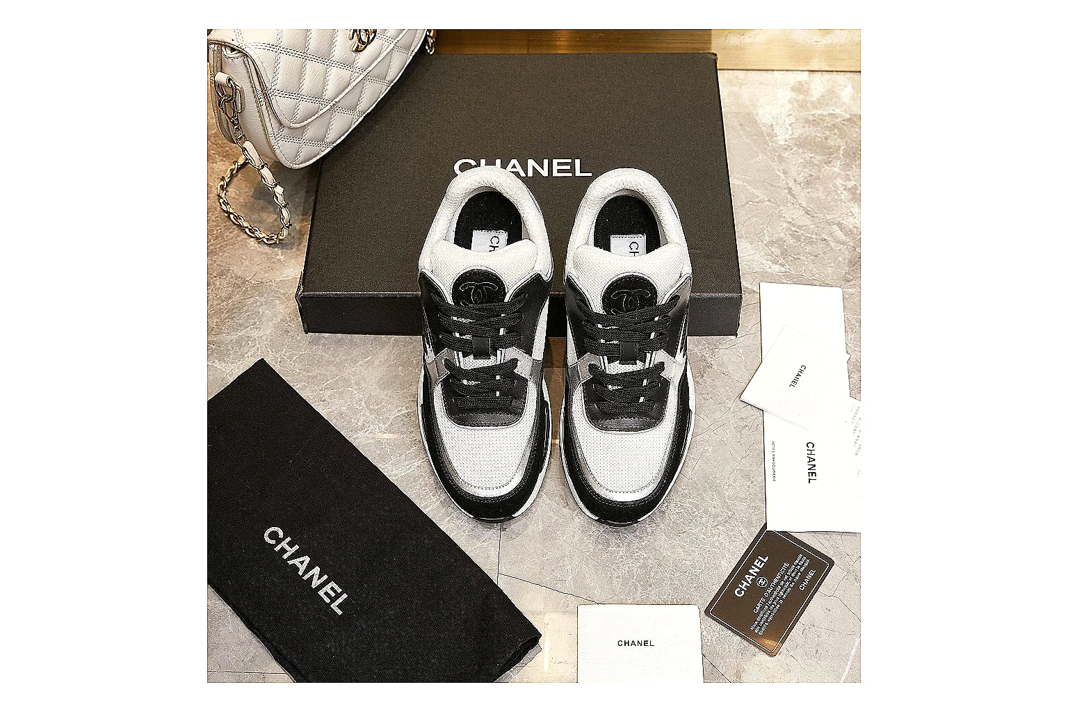 Kako Scout comparison images for Chanel Black White Runner Sneaker thumbnail 4