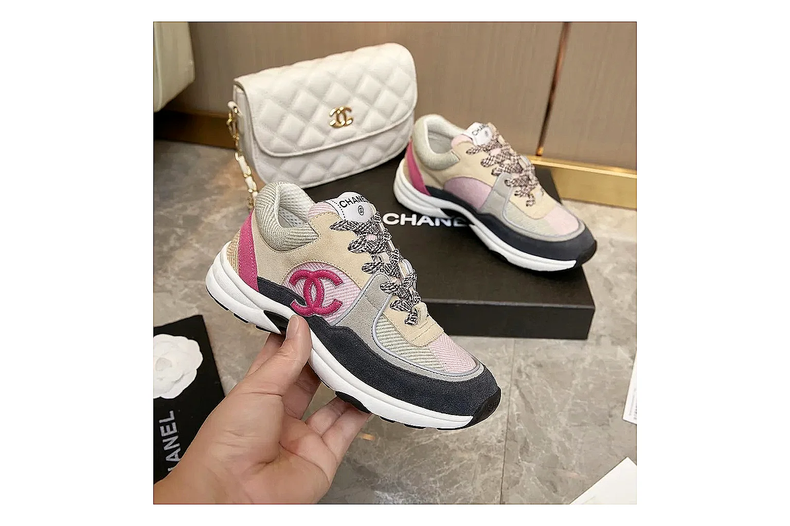 Kako Scout comparison images for Chanel Black White Runner Sneaker thumbnail 4
