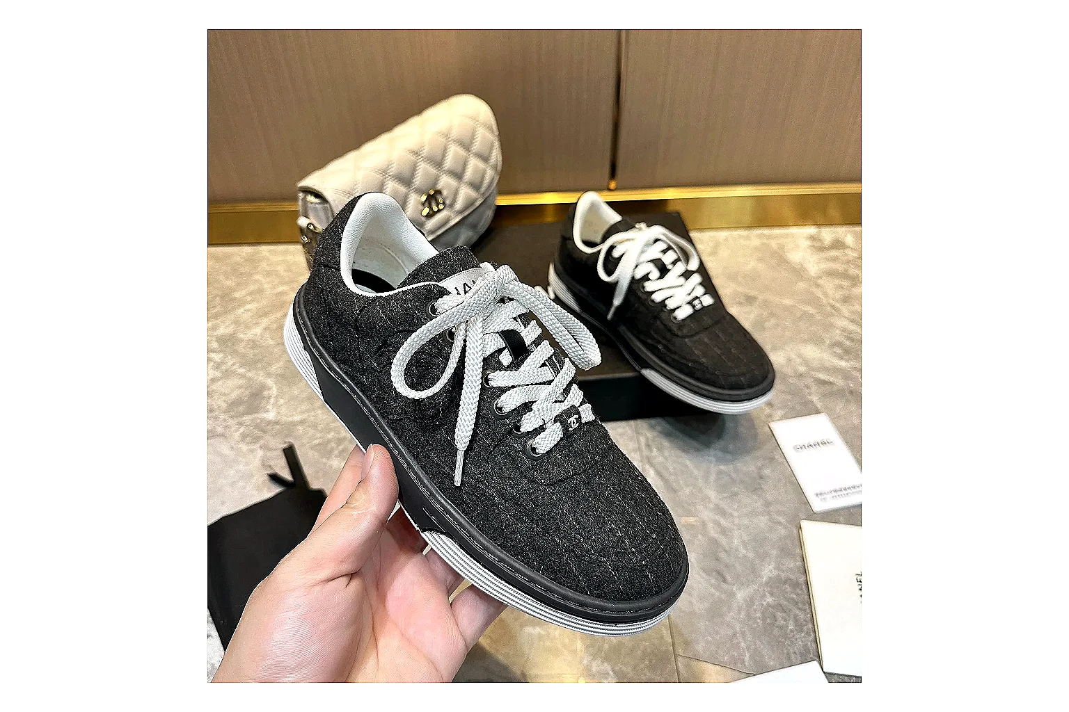 Kako Scout comparison images for Chanel Black White Runner Sneaker thumbnail 3