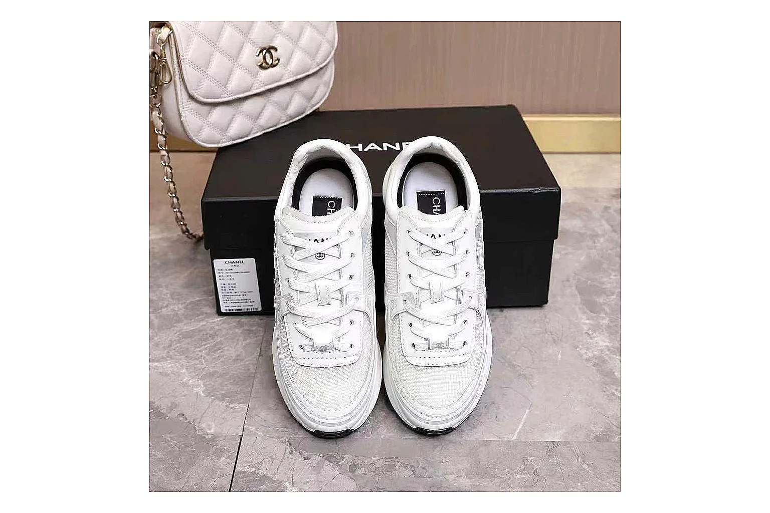 kakoscout.com Chanel White Platform CC Runner 1059 White runner product image thumbnail 4