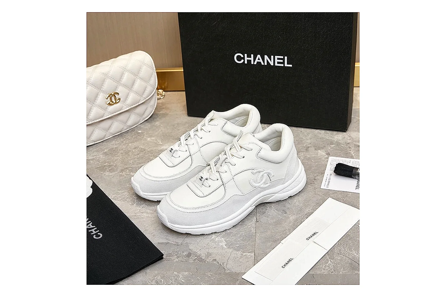 kakoscout.com Chanel White Tonal CC Runner 2766 White Tonal runner product image thumbnail 2