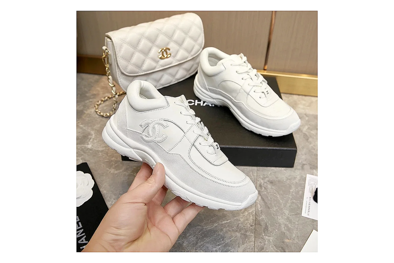 kakoscout.com Chanel White Tonal CC Runner 2766 White Tonal runner product image thumbnail 5