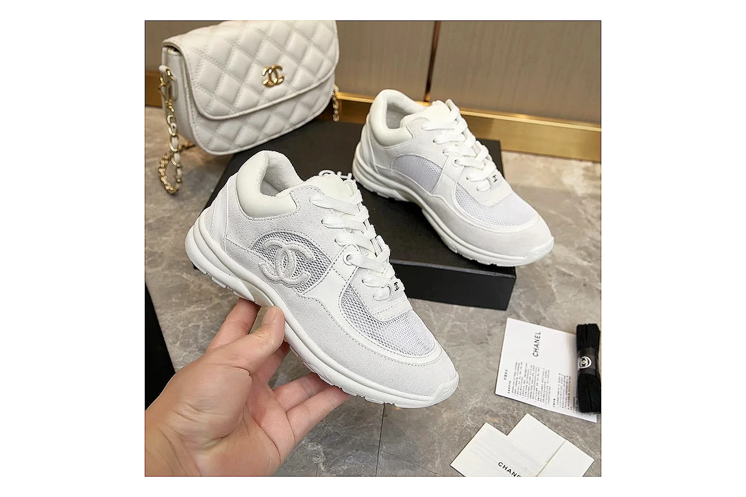kakoscout.com Chanel White CC Runner 2774 White runner product image thumbnail 4