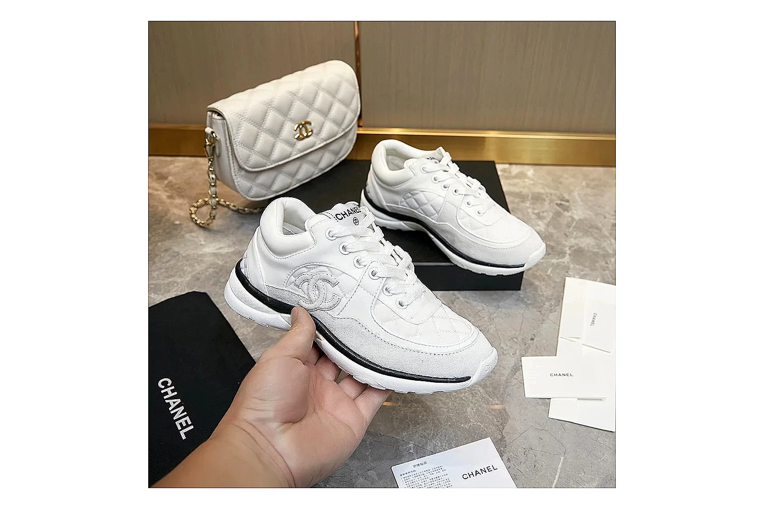 kakoscout.com Chanel White CC Runner 2873 White runner product image thumbnail 4