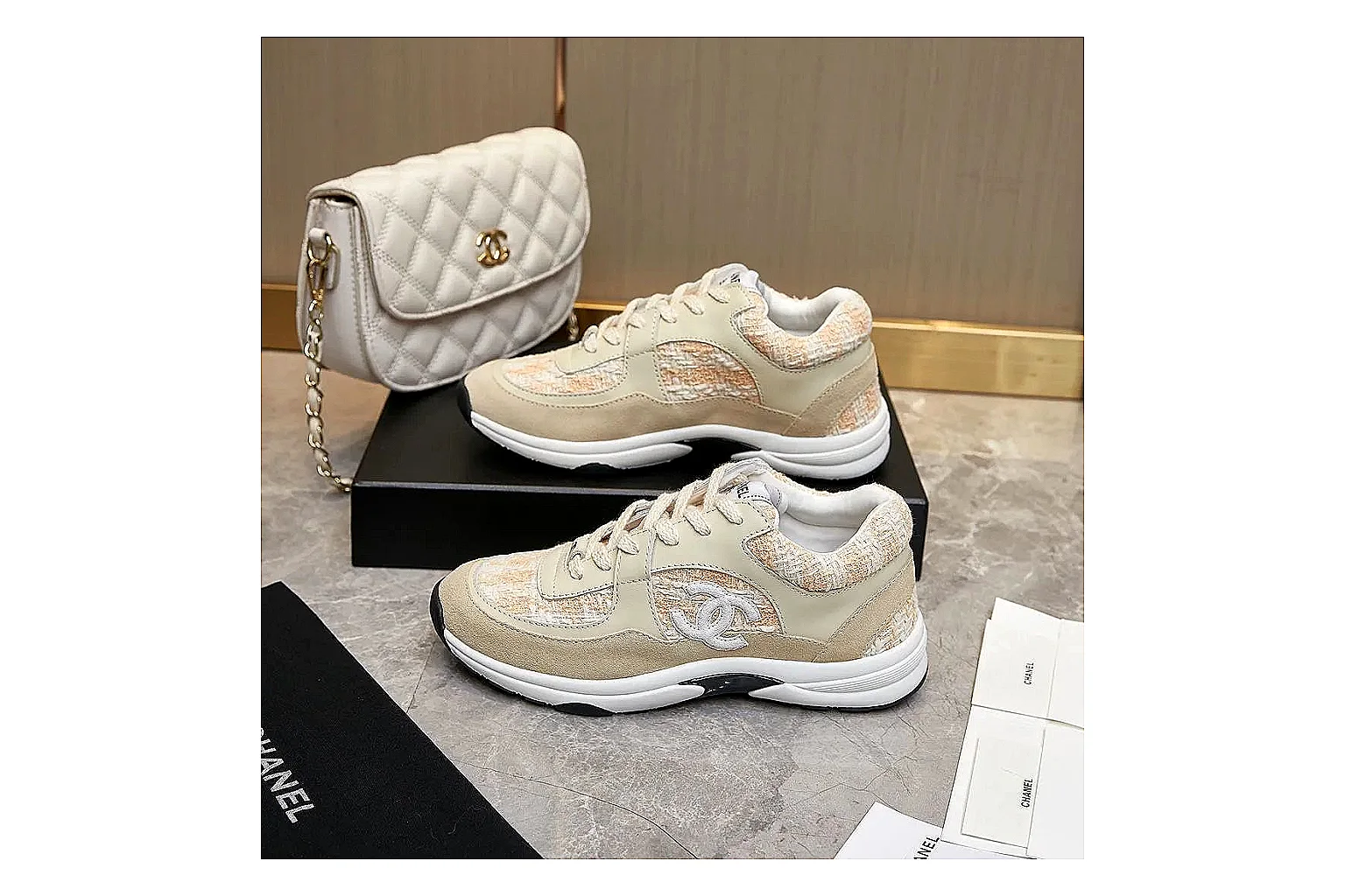 Kako Scout comparison images for Chanel Cream Quilted Runner thumbnail 2