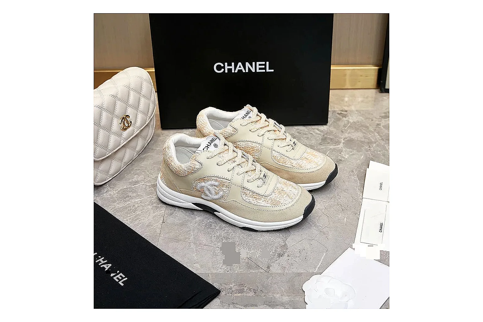 Kako Scout comparison images for Chanel Cream Quilted Runner thumbnail 6