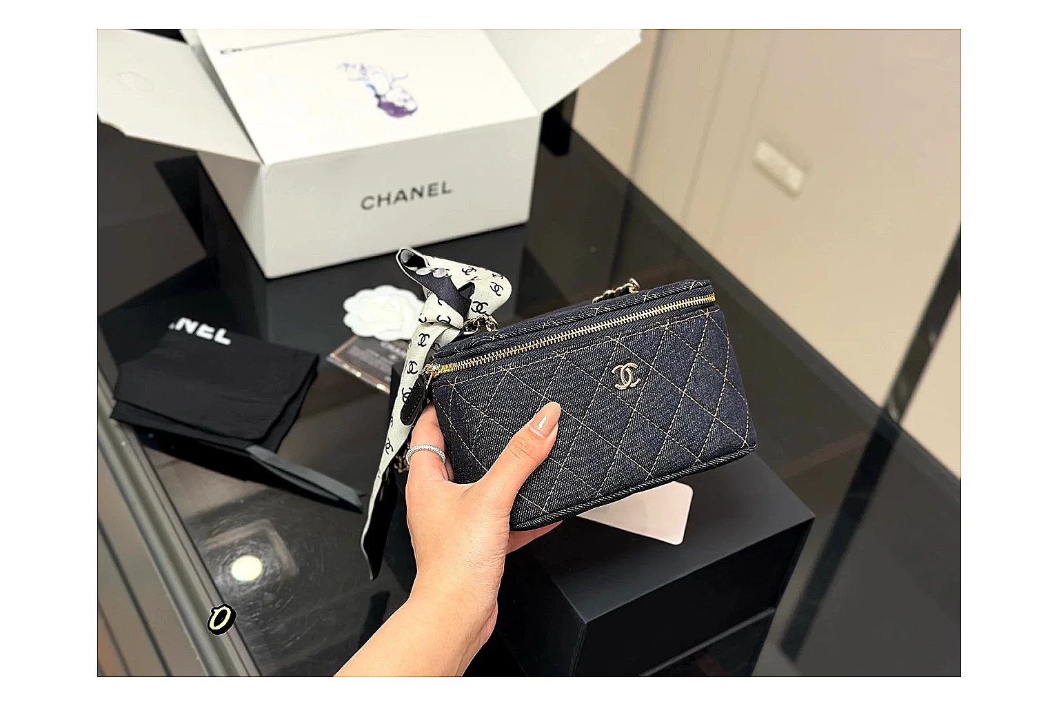 Chanel Quilted Denim Vanity Bag comparison proof image SKU 1194080912 thumbnail 2