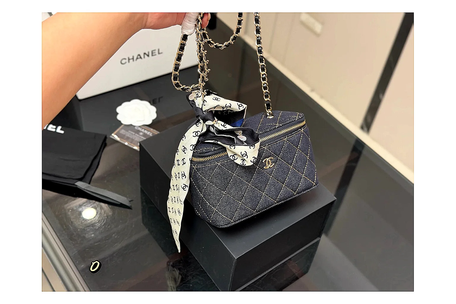Chanel Quilted Denim Vanity Bag comparison proof image SKU 1194080912 thumbnail 5