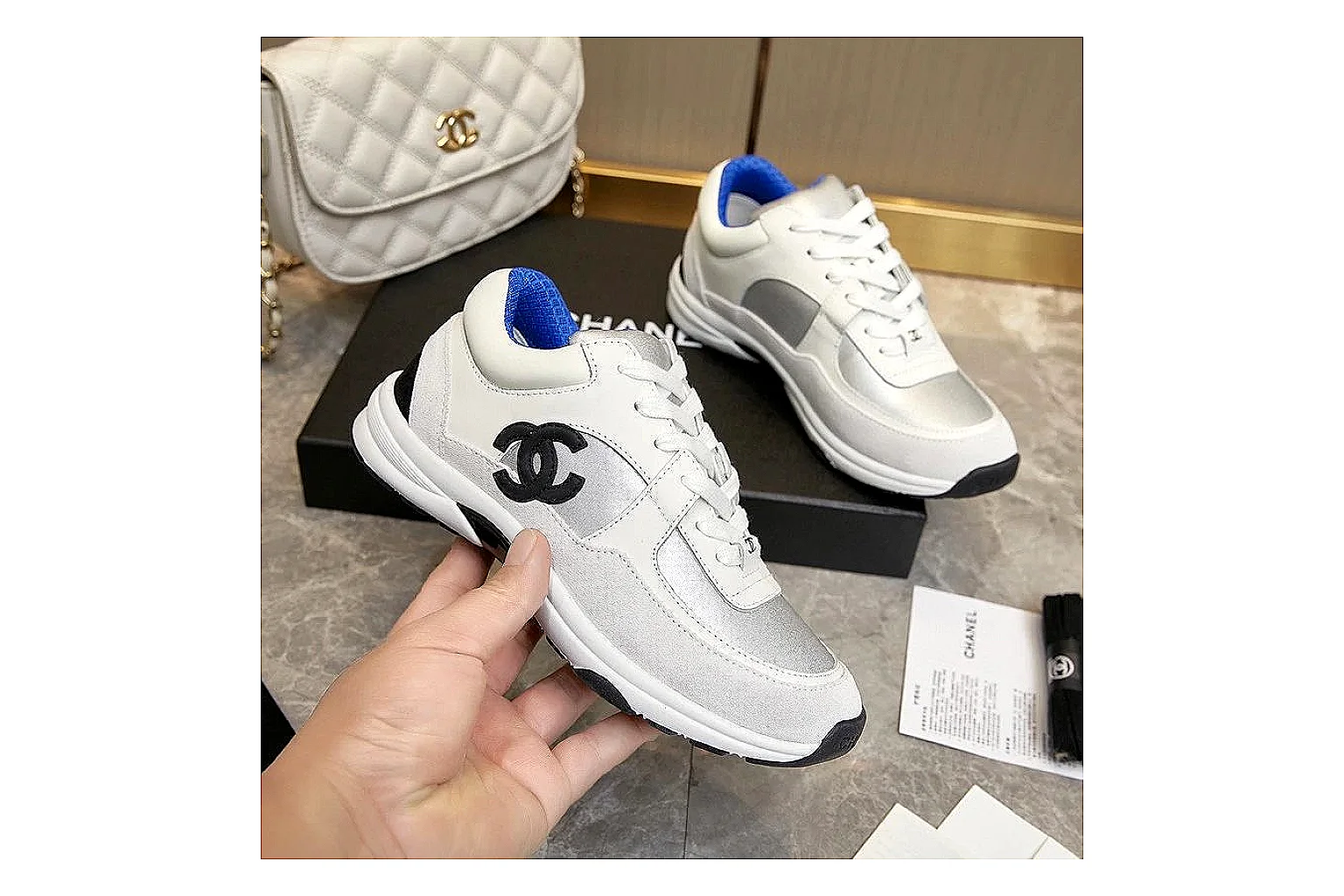Kako Scout comparison images for Chanel Gray Runner Sneaker thumbnail 3