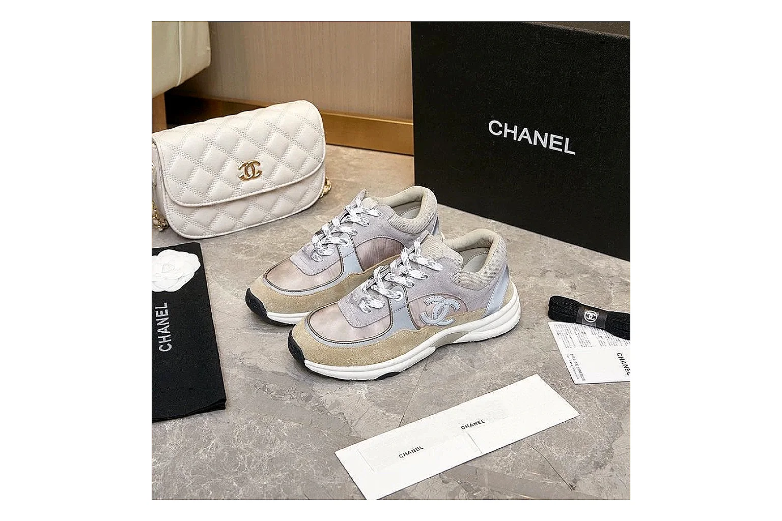 Kako Scout comparison images for Chanel Gray Pink Runner Sneaker
