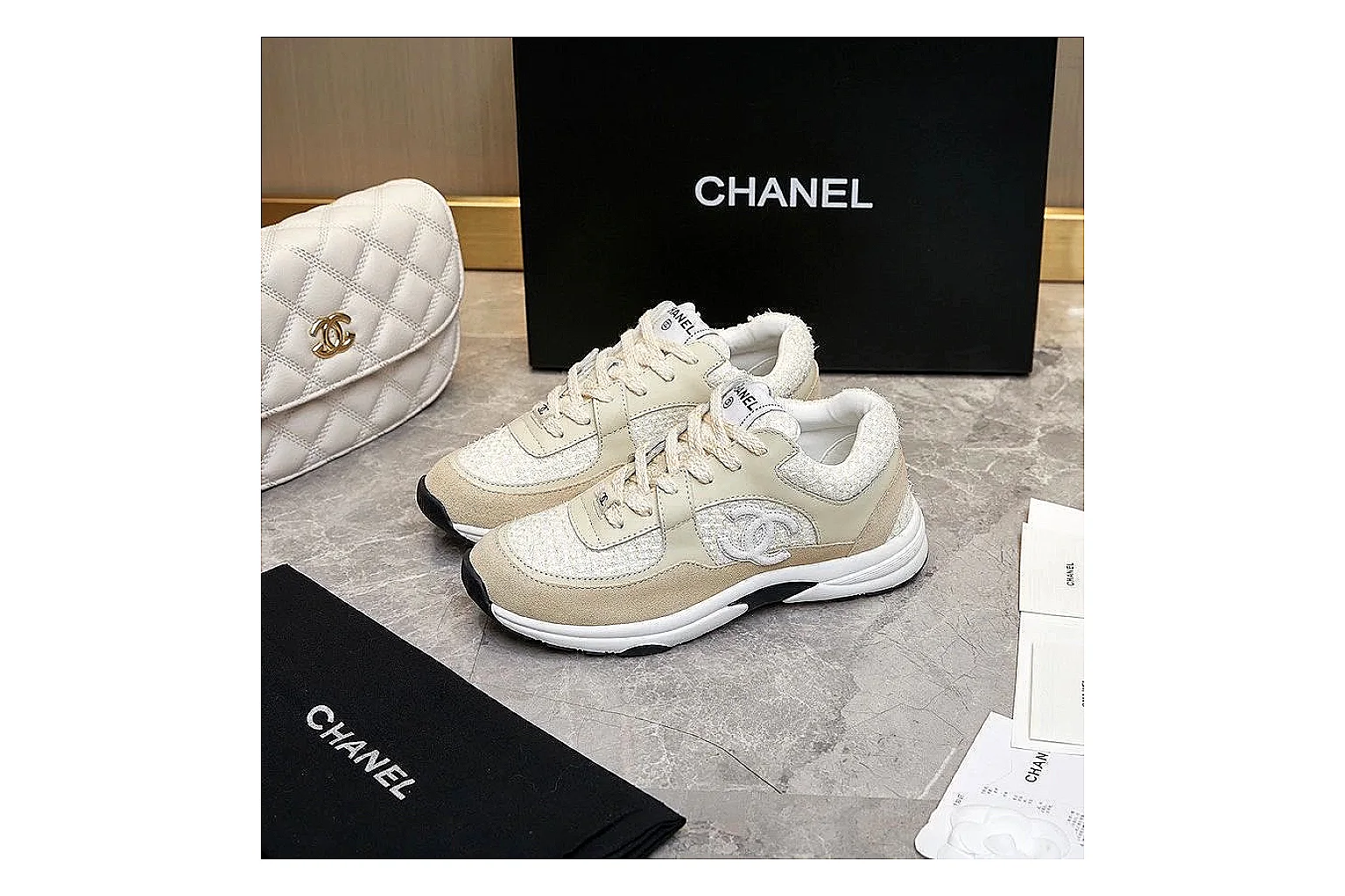 Kako Scout comparison images for Chanel Gray Pink Runner Sneaker