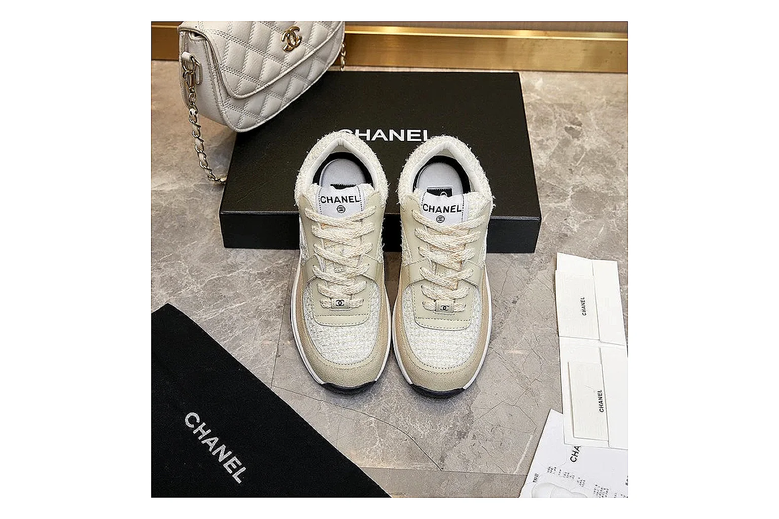 Kako Scout comparison images for Chanel Gray Pink Runner Sneaker thumbnail 5