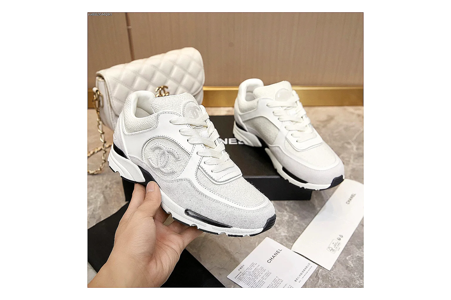 Kako Scout comparison images for Chanel White Gray Runner Sneaker thumbnail 4