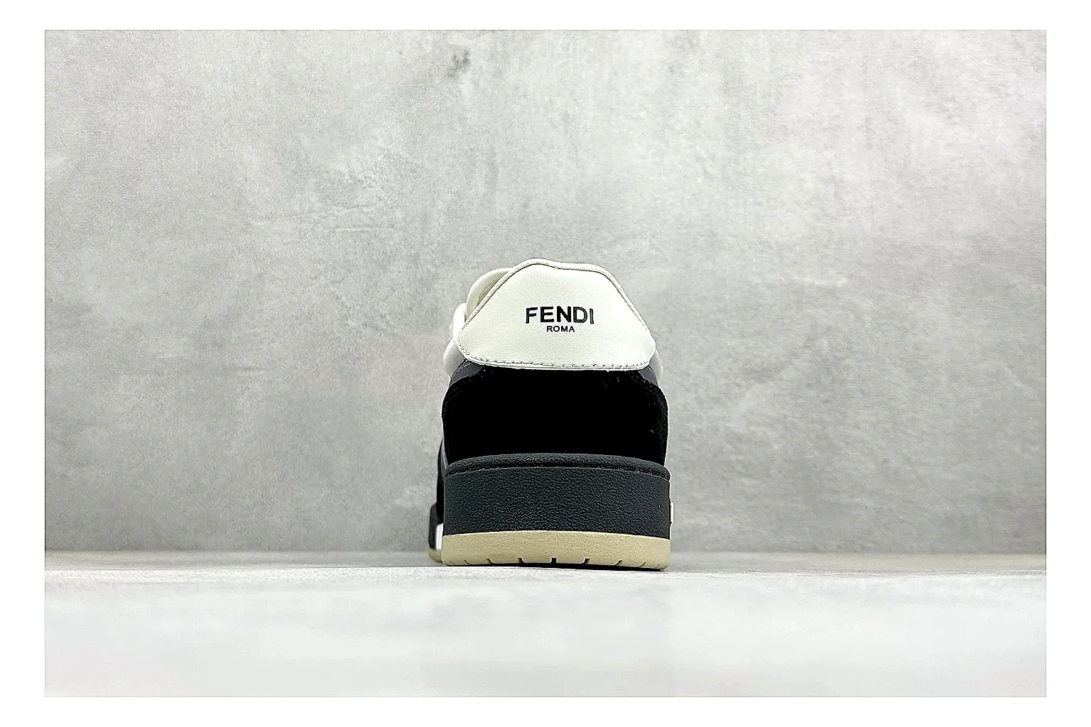 Fendi Match Black White comparison photo showing black and white low-top upper, chunky sole, clean panel blocking, and casual designer profile thumbnail 3