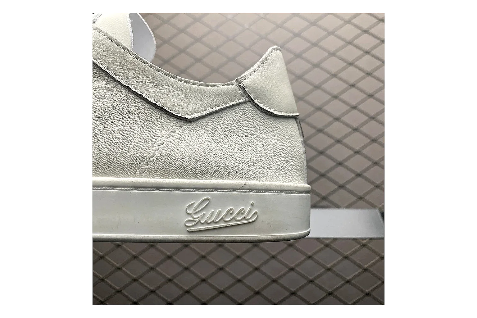 Gucci Ace White Web Stripe Sneaker comparison signal photo with white red gold ace web-stripe low-top with leather upper and low top shape thumbnail 5