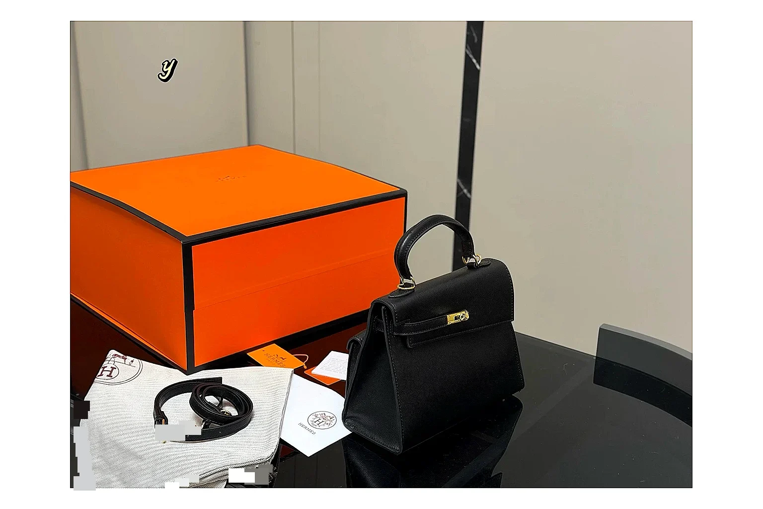 Hermes Kelly Black Mini Bag comparison proof image SKU 1194080849