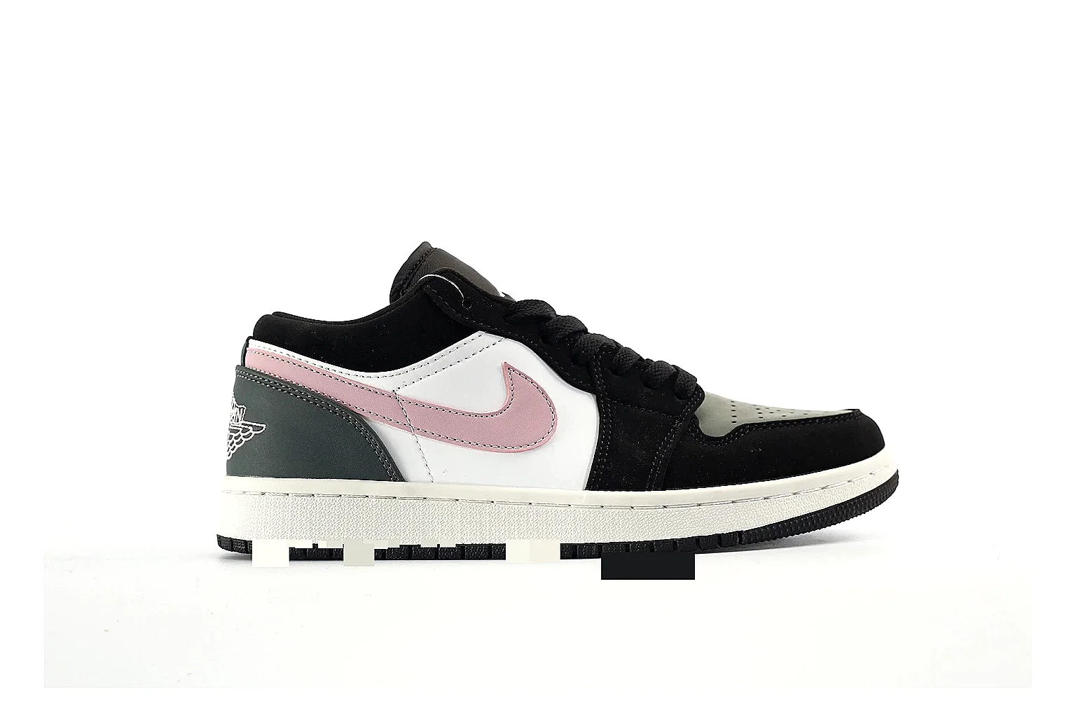 Jordan 1 Low Black Pink Gray Sneaker 4574 comparison gallery with QC evidence thumbnail 2